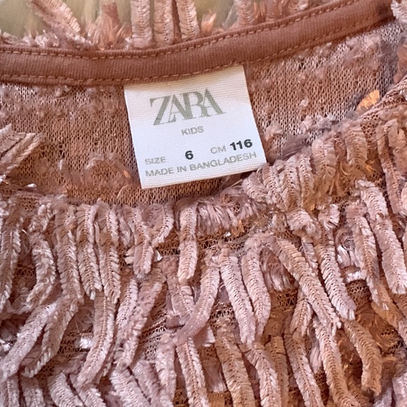 NWOT Zara Kids Blush Pink Frill Top - Picture 3 of 4